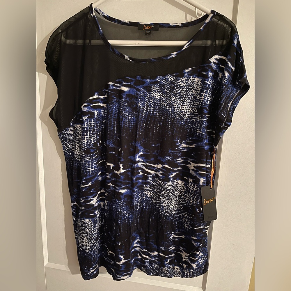 NWT, Dex Women's Blue and Black Top